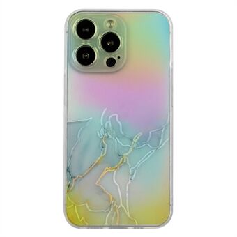 Til iPhone 14 Pro  marmormønster farverigt laserprægningstelefon bagcover TPU faldsikkert etui