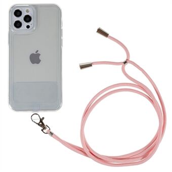 Til iPhone 14 Pro  Anti-drop mobiltelefon etui Gennemsigtig fleksibel TPU Shell Protector med lang snor