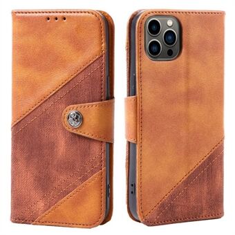 Stand Wallet Phone Cover til iPhone 14 Pro , Crazy Horse Texture Splicing PU Læder Folio Flip Cover