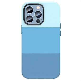 Til iPhone 14 Pro  trefarvet splejsningslæderbelagt pc-telefonetui Anti-fald stødsikkert bagcover