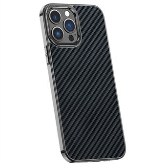 Beskyttelsescover til iPhone 14 Pro  PU-læderbelagt Carbon Fiber Slim Case Anti-Fall TPU+PC telefoncover