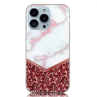 Til iPhone 14 Pro  stilfuldt telefoncover med marmormønster IMD Ultra tyndt blødt TPU-bagcover