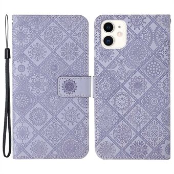 Til iPhone 14 Pro  etnisk stil med blomsterpåtrykt PU-lædertaske Stand tegnebog Magnetisk lås Telefoncover