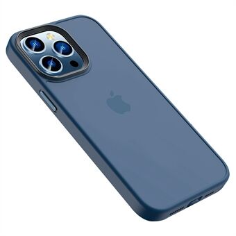 Til iPhone 14 Pro Matte telefoncover Metalknap Skin-touch hård PC Blød TPU Airbag Stødsikkert beskyttelsescover