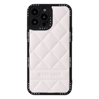 Til iPhone 14 Pro PU læder + pc + TPU telefoncover fuld kropsbeskyttelse Rhombic Grid Texture telefoncover