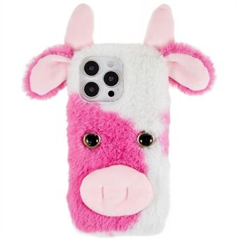 Til iPhone 14 Pro Cute Milk Cow Ear Vinter Furry Blødt TPU etui Vinter Telefon Beskyttende Shell