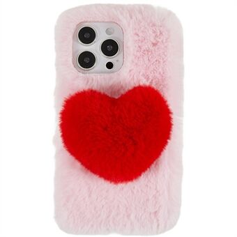 Til iPhone 14 Pro Cute Love Heart Design Fluffy Plys TPU Beskyttelsesetui Fleksibelt Mobiltelefon Bagcover