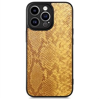 Til iPhone 14 Pro Precise Cutout Slim Phone Case Snake Texture PU Lædercoated TPU Bagcover