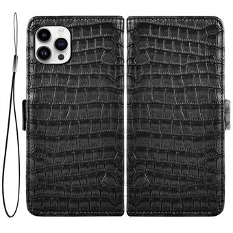 Til iPhone 14 Pro Stand Fuldt beskyttende cover Crocodile Texture PU-læder Anti-ridse telefoncover