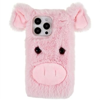 Til iPhone 14 Pro Blødt plys telefoncover Cute Cartoon Pig Design TPU beskyttende bagcover