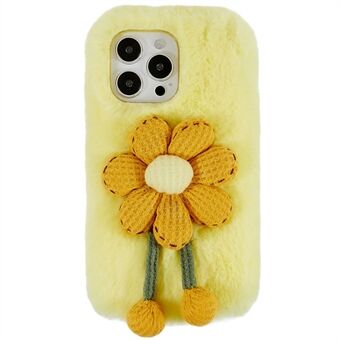 Winter Furry Phone Case til iPhone 14 Pro Shockproof Cover Beskyttende Shell med 3D Plys Dukke