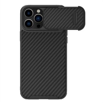 NILLKIN Til iPhone 14 Pro Carbon Fiber Magnetic PC + TPU Case Slide Camera Protection Telefoncover Kompatibel med MagSafe