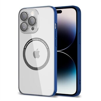 Anti-drop magnetisk etui til iPhone 14 Pro Slim Phone Case Blødt TPU hårdt PC stødsikkert cover med metallinsebeskyttelse