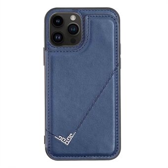 Til iPhone 14 Pro V-Shape Design Retro Texture PU Læder Coated TPU Cover Card Slots Kickstand Design Telefon Anti-drop Case