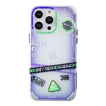 ROCK InShare Travel Series Shockproof Cover til iPhone 14 Pro Soft TPU Hard PC Phone Case IMD mønster trykt beskyttelsescover