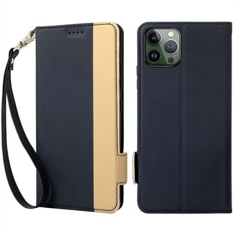 Til iPhone 14 Pro Drop-sikker magnetlås PU-læder telefoncover Kontrastfarve kortholder Foldbart Stand Anti-ridse telefoncover
