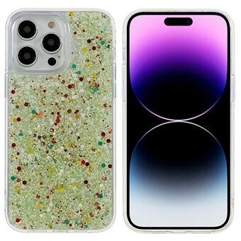 DFANS Starlight Shining Series Glitrende Anti-ridse Telefoncover til iPhone 14 Pro, Epoxy Design Hard PC+TPU Dual Protection Telefoncover