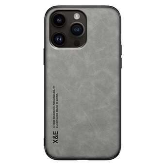 X&E Anti-fall Mobiltelefon Bagcover til iPhone 14 Pro Skin-touch Feeling PU Læder + TPU + PC-telefontaske med indbygget metalplade