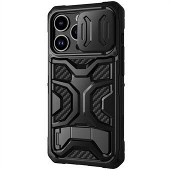 NILLKIN Phone Case Kickstand til iPhone 14 Pro Adventurer Pro TPU+PC Anti-fall Telefon Cover med Slide Camera Cover Support Trådløs opladning