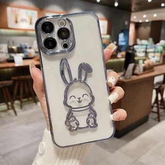 Til iPhone 14 Pro Back Shell, Cute Rabbit Phone Case Klar TPU beskyttelsescover med linsefilm