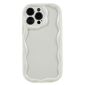 Til iPhone 14 Pro Beskyttelsescover Wave Design Fleksibel TPU Anti-drop mobiltaske - Hvid