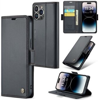 CASEME 023-serien til iPhone 14 Pro PU-læder RFID-blokerende telefontaske Stand Wallet Flip Cover