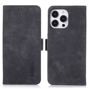 ABEEL Retro Texture Phone Case til iPhone 14 Pro , PU Læder Stand Pung Beskyttende Cover