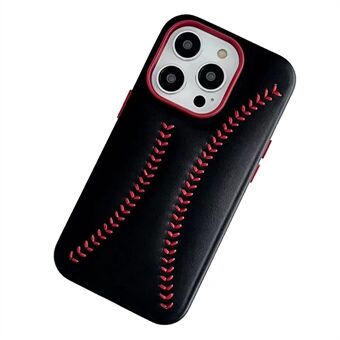 Telefoncover til iPhone 14 Pro Scratch baseball tekstur broderi PU lædercoated pc-cover