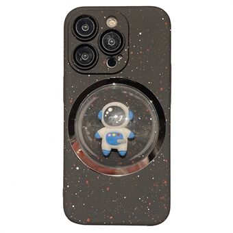 Hårdt pc-cover til iPhone 14 Pro 3D Rotating Astronaut Convex Lens Telefoncover med linsefilm