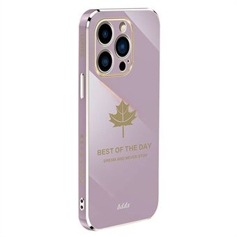 Til iPhone 14 Pro 6D galvaniseret Maple Leaf telefoncover Straight Edge Glossy TPU Cover
