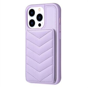 BF26 til iPhone 14 Pro etui Wave Stitching Texture Kickstand-etui TPU+PU-lædertelefoncover med kortholder