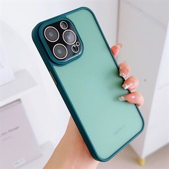Til iPhone 14 Pro Skin-touch telefonetui PC+TPU Anti-drop cover med glaslinsebeskytter