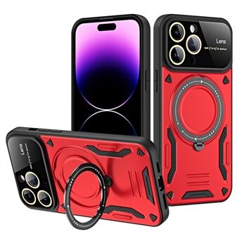 Kompatibel med MagSafe Back Case til iPhone 14 Pro , Roterende Kickstand PC+TPU telefoncover