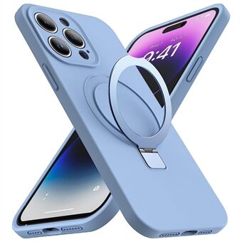 Til iPhone 14 Pro Stødsikker flydende silikone magnetisk telefoncover Kickstand Beskyttelsescover