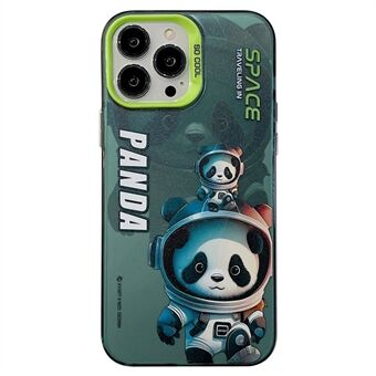 Til iPhone 14 Pro Panda Astronaut Farverigt Mønstertryk PC+TPU Anti-drop telefoncover