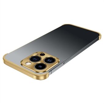 Til iPhone 14 Pro Aluminum Alloy + Glas Lens Guard Telefoncover Rammeløs Bumper Phone Case (CD Veins Design)