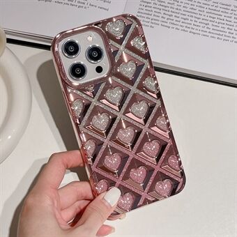 Til iPhone 14 Pro Cell Phone Case TPU Shell galvanisering Rhombus Heart Phone Cover