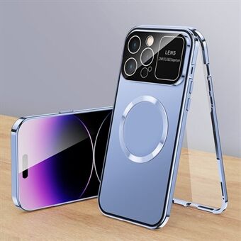 PC + aluminiumslegeringslås telefoncover til iPhone 14 Pro med hærdet glasfilm kompatibel med MagSafe