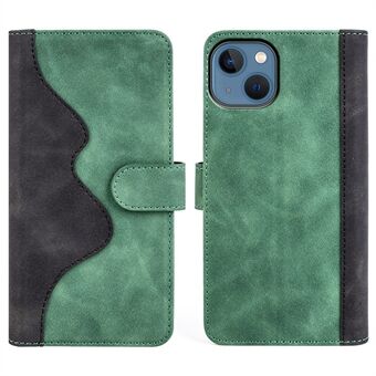 Til iPhone 14 Plus  splejsningsdesign PU-læder telefoncover Faldsikkert Stand tegnebog beskyttende etui