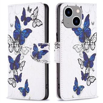 BF Pattern Printing Læder Series-2 til iPhone 14 Plus  Stand tegnebog Stødsikker PU læder telefontaske Anti-drop cover