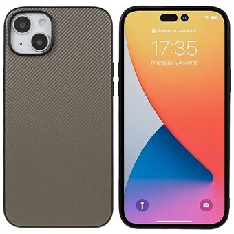 Anti-drop telefoncover til iPhone 14 Plus, Carbon Fiber Texture Ultra-slankt PU-læderbelagt pc-cover