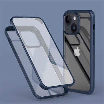 Til iPhone 14 Plus HD klart dobbeltsidet telefoncover af hærdet glas Aftageligt 2-i-1 telefoncover med fuld beskyttelse