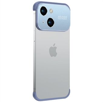 Til iPhone 14 Plus Borderless TPU Telefon Case Aluminiumslegering Lensramme beskyttelsescover