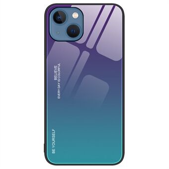 Til iPhone 14 Plus  Gradient Color Design Telefoncover Hærdet glas + PC + TPU Anti-ridsebeskytter