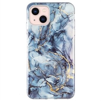 Blødt TPU-cover til iPhone 14 Plus , IMD marmormønster Stødsikker anti-fald mobiltelefon skal