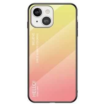 Til iPhone 14 Plus  Ultra Slim Gradient Color Phone Case Hærdet glas + PC + TPU beskyttende bagcover