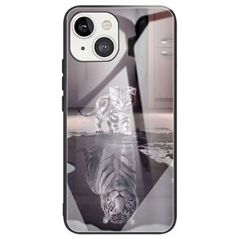 Til iPhone 14 Plus Anti-ridse telefoncover Fleksibel TPU + hærdet glasmønster print bagcover