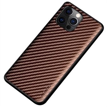 AIORIA til iPhone 14 Plus Anti-drop Carbon Fiber Texture PU Læder Coating Case Hard PC + Blød TPU Bumper beskyttende telefoncover