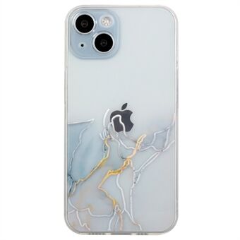 Embossing Marmor Pattern Case til iPhone 14 Plus, beskyttende blød TPU Shell Mobiltelefoncover