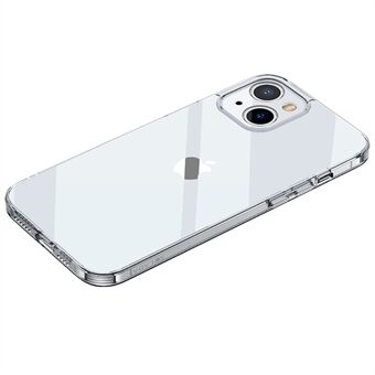 SULADA Crystal Series til iPhone 14 Plus Transparent PC+TPU Bagcover Metal Button Design Mobiltelefoncover